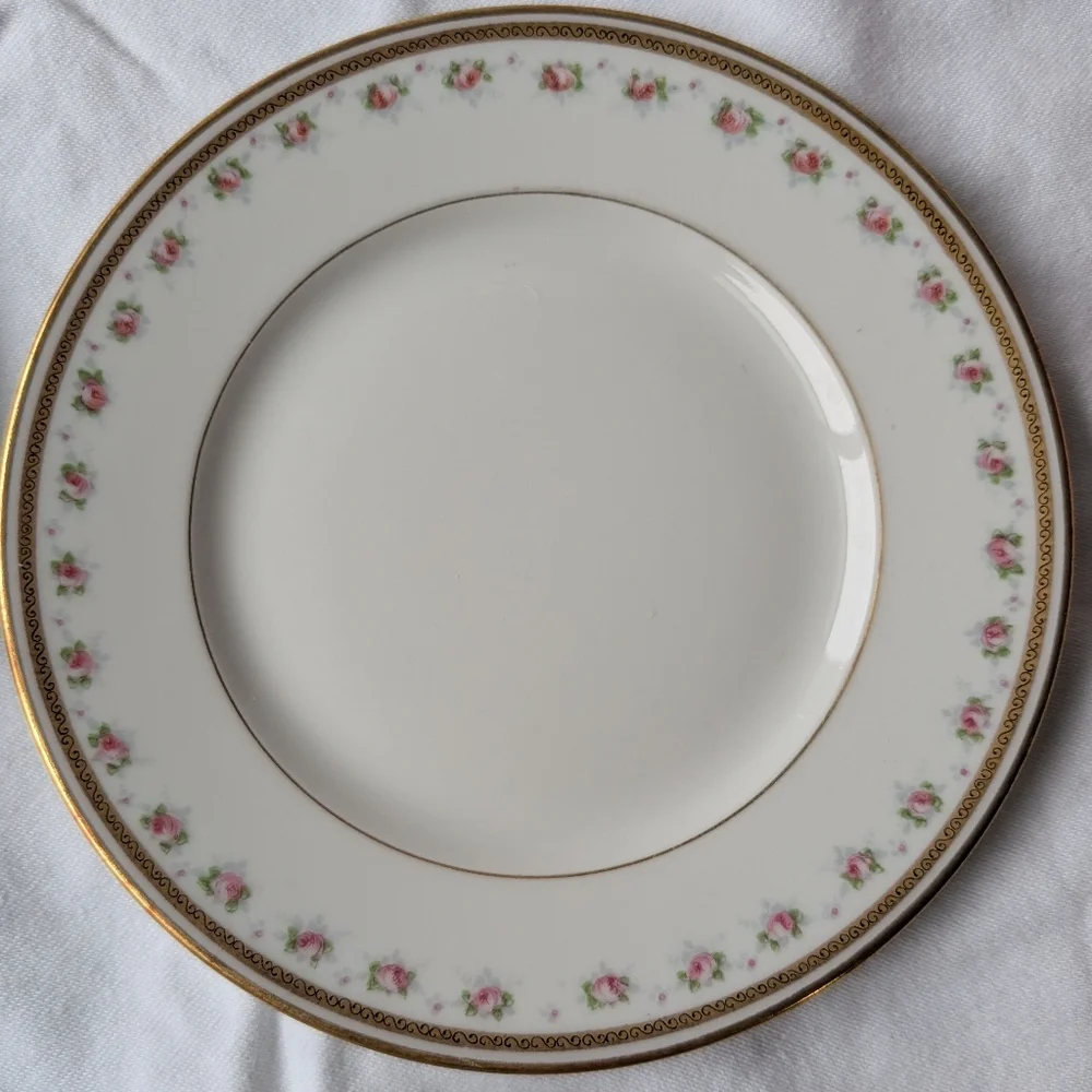 Limoges W.M. Guerin France Pink Floral Gold Detail Porcelain Plates Vintage - 4